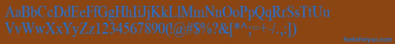 TimeRoman85n Font – Blue Fonts on Brown Background