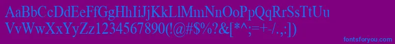 TimeRoman85n Font – Blue Fonts on Purple Background