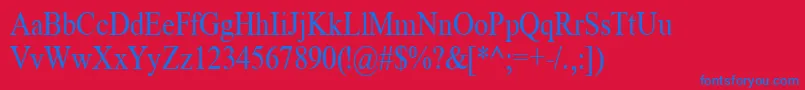 TimeRoman85n Font – Blue Fonts on Red Background