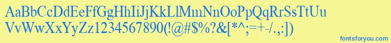 TimeRoman85n Font – Blue Fonts on Yellow Background