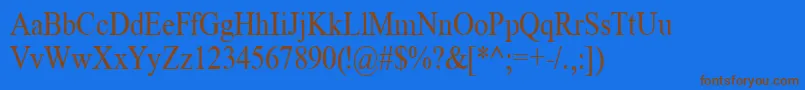 TimeRoman85n Font – Brown Fonts on Blue Background