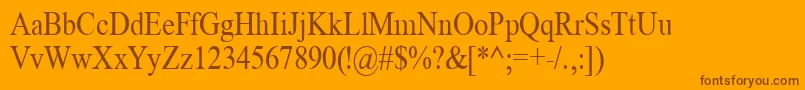 TimeRoman85n Font – Brown Fonts on Orange Background