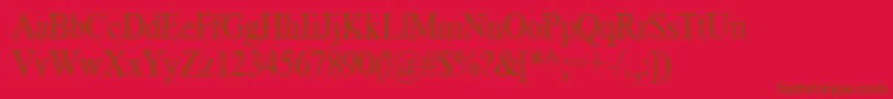TimeRoman85n Font – Brown Fonts on Red Background