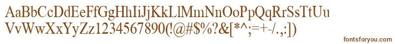 TimeRoman85n-fontti – ruskeat fontit valkoisella taustalla