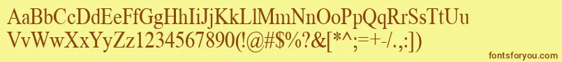 TimeRoman85n Font – Brown Fonts on Yellow Background