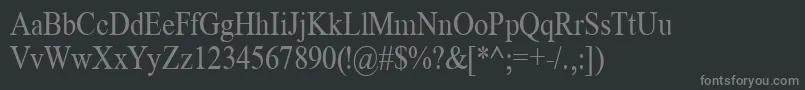 TimeRoman85n Font – Gray Fonts on Black Background