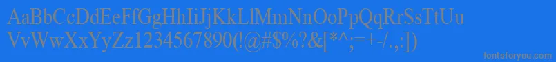 TimeRoman85n Font – Gray Fonts on Blue Background