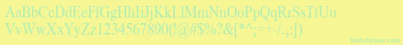 TimeRoman85n Font – Green Fonts on Yellow Background