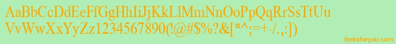 TimeRoman85n Font – Orange Fonts on Green Background