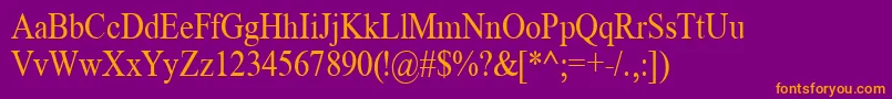 TimeRoman85n Font – Orange Fonts on Purple Background