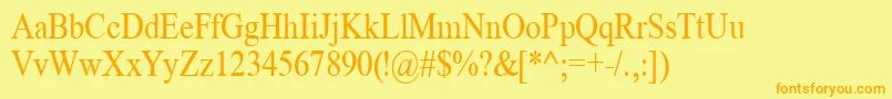 TimeRoman85n Font – Orange Fonts on Yellow Background