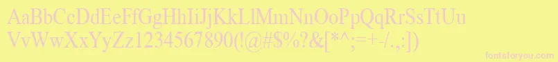 TimeRoman85n Font – Pink Fonts on Yellow Background