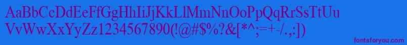 TimeRoman85n Font – Purple Fonts on Blue Background