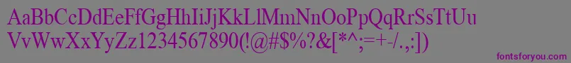 フォントTimeRoman85n – 紫色のフォント、灰色の背景
