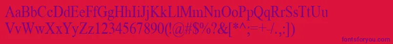 TimeRoman85n Font – Purple Fonts on Red Background