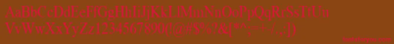 TimeRoman85n Font – Red Fonts on Brown Background