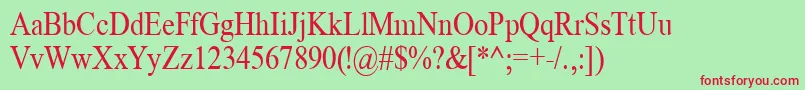 TimeRoman85n Font – Red Fonts on Green Background