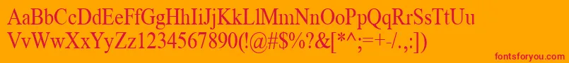 TimeRoman85n Font – Red Fonts on Orange Background
