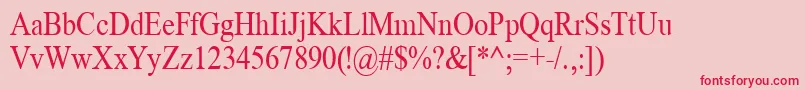 TimeRoman85n Font – Red Fonts on Pink Background