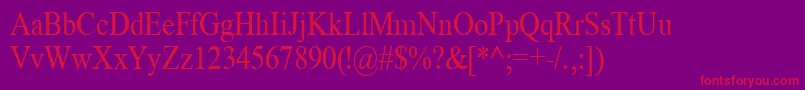 TimeRoman85n Font – Red Fonts on Purple Background