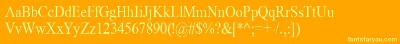 TimeRoman85n Font – Yellow Fonts on Orange Background