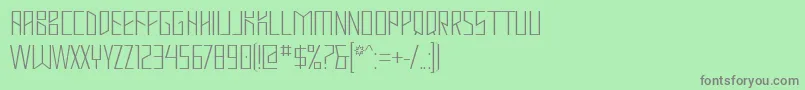 フォントMastodh – 緑の背景に灰色の文字