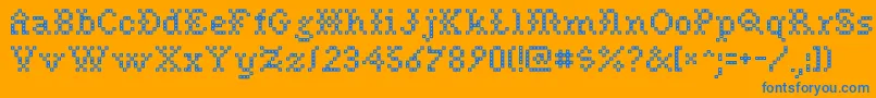 NeedlepointRegular Font – Blue Fonts on Orange Background