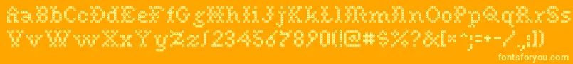 More about NeedlepointRegular Font NeedlepointRegular Font – Yellow Fonts on Orange Background