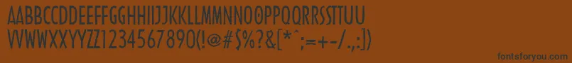 フォントLinotypenordicaRegular – 黒い文字が茶色の背景にあります