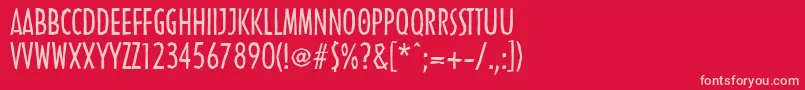LinotypenordicaRegular Font – Pink Fonts on Red Background