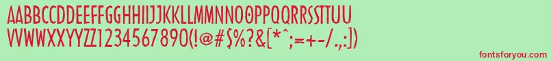 LinotypenordicaRegular Font – Red Fonts on Green Background