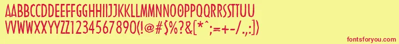 LinotypenordicaRegular Font – Red Fonts on Yellow Background