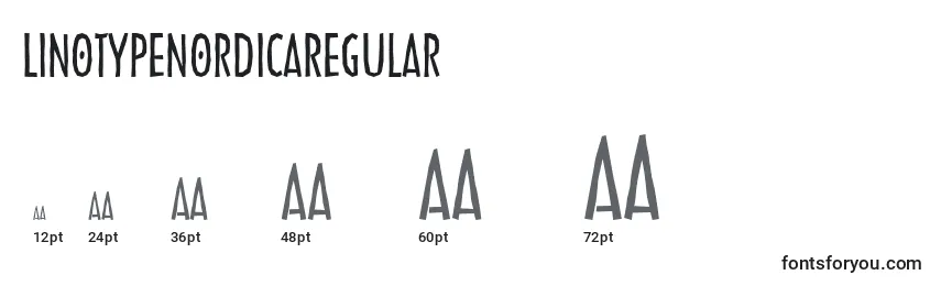 Размеры шрифта LinotypenordicaRegular
