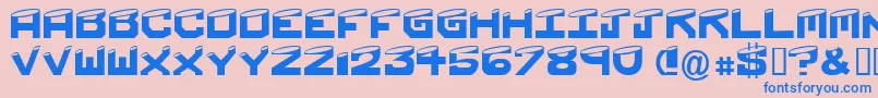 Shaved Font – Blue Fonts on Pink Background