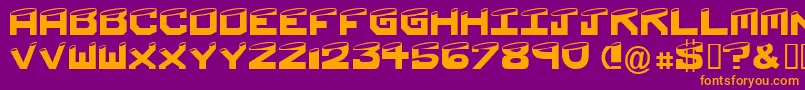 Shaved Font – Orange Fonts on Purple Background