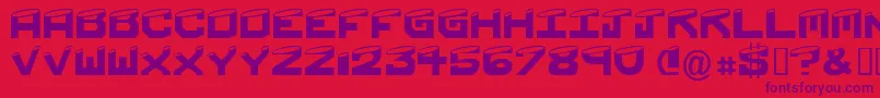 Shaved Font – Purple Fonts on Red Background