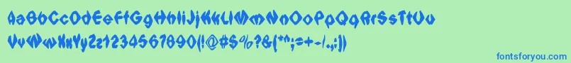 フォントIngowsol – 青い文字は緑の背景です。