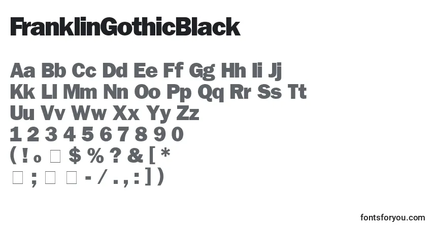 Schriftart FranklinGothicBlack – Alphabet, Zahlen, spezielle Symbole