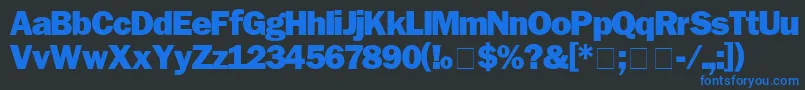 FranklinGothicBlack Font – Blue Fonts on Black Background