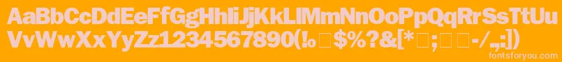 FranklinGothicBlack Font – Pink Fonts on Orange Background