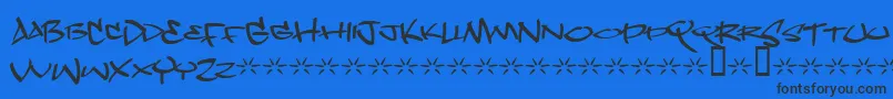 Więcej informacji o czcionce Dope ffy Czcionka Dope ffy – czarne czcionki na niebieskim tle