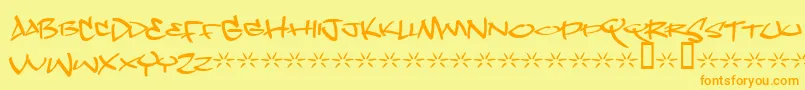 Dope ffy Font – Orange Fonts on Yellow Background