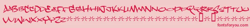 Dope ffy-Schriftart – Rote Schriften auf rosa Hintergrund