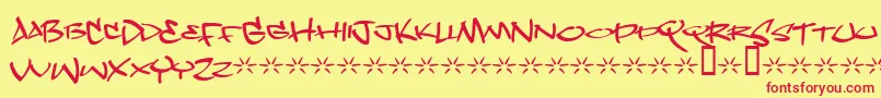 Czcionka Dope ffy – czerwone czcionki na żółtym tle