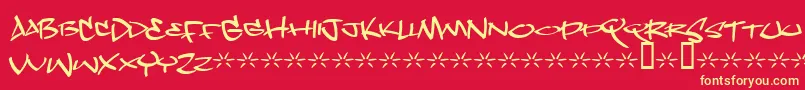 Czcionka Dope ffy – żółte czcionki na czerwonym tle