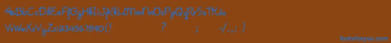 Czcionka GiseleScript – niebieskie czcionki na brązowym tle