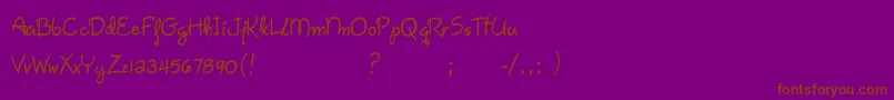 Fonte GiseleScript – fontes marrons em um fundo roxo