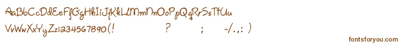 GiseleScript-Schriftart – Braune Schriften auf weißem Hintergrund