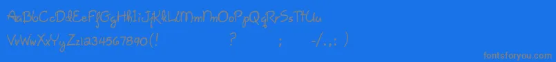 GiseleScript-Schriftart – Graue Schriften auf blauem Hintergrund