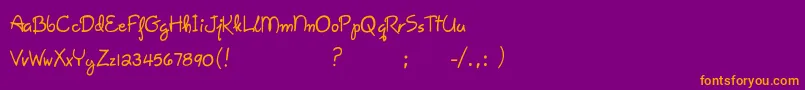 GiseleScript Font – Orange Fonts on Purple Background